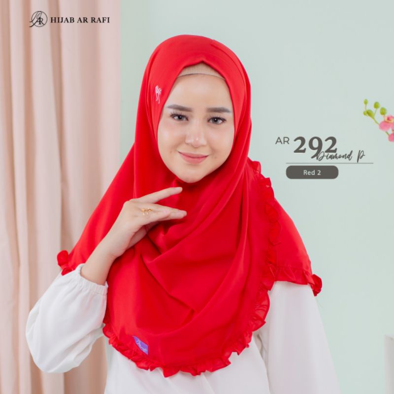Hijab Arrafi AR 292 Bergo Jilbab Kerudung Tudung Kudung Pasmina Instan marron pink