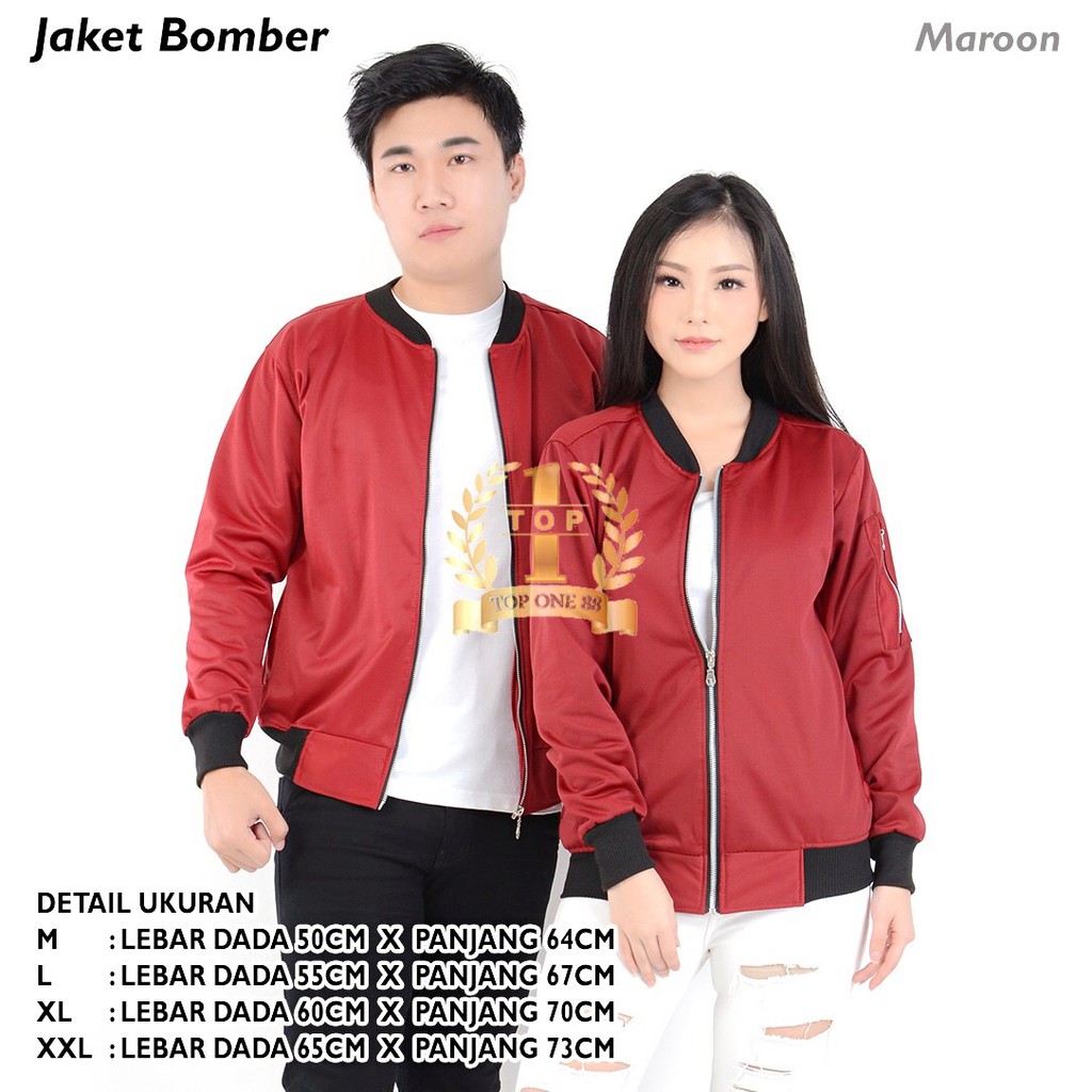 iBomberi iJaketi Unisex Maron iShopeei Indonesia