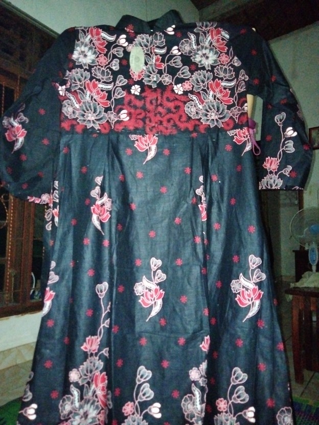 Batik Couple Keluarga Sania Ruffle Ori Ndoro Jowi Dnt Motif Sakura Merah Termurah Shopee