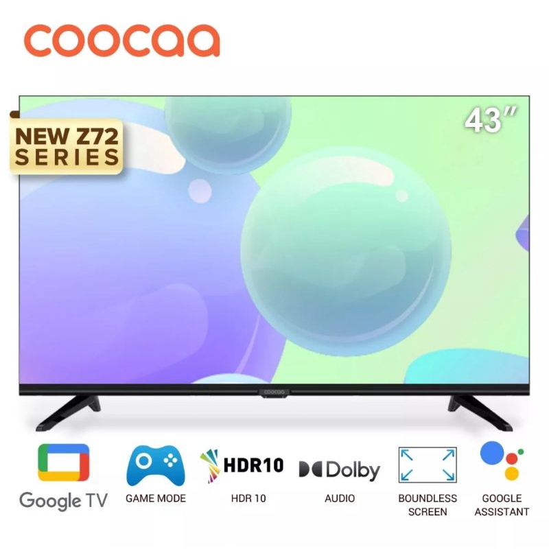 Google TV Coocaa 43 inch LED TV 43Z72 Smart Dolby Audio FHD TV