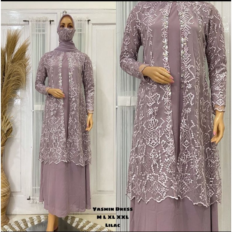 Realpict Gamis tulle terbaruu//fashionn muslim//gamis lebaran//gamis pesta mewah