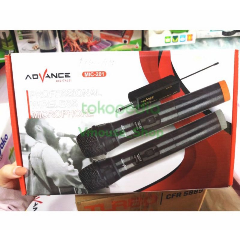 MIC WIRELESS DOUBLE ADVANCE 201- MICROPHONE ADVANCE - MIC WIRELESS - MIC ADVANCE - MIK MURAH - MICRO