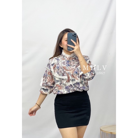 MDLV ~ 2867 FAYOLA RUFFLE TOP BLOUSE IMPORT BLOUSE KOREA BLOUSE PREMIUM ATASAN LENGAN PANJANG FASHION IMPORT