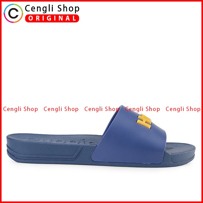 SANDAL SLIDE WANITA HUSH PUPPIES ORIGINAL CASUAL BRANDED BLUE HW36