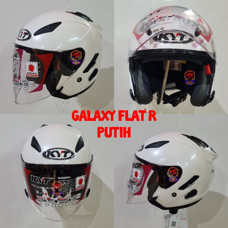 HELM KYT GALAXY FLAT R PUTIH / HELM KYT ORIGINAL