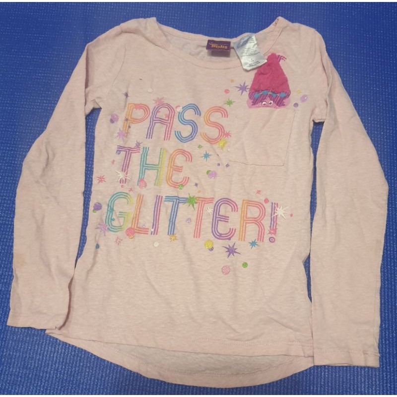 Atasan Lengan Panjang Cewek "Trolls" Size M, Preloved