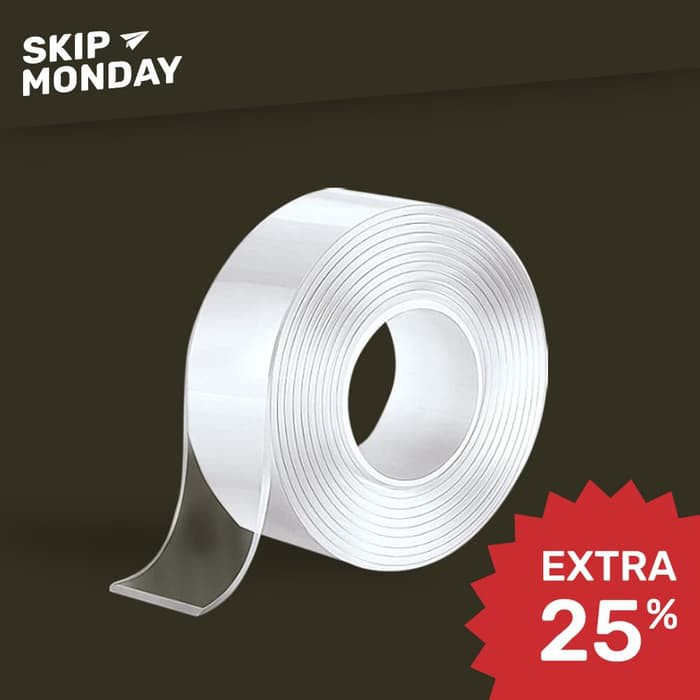 

Unik Skip Monday Magic Nano Double Tape Lakban Selotip Transparan - 20mm Best Seller