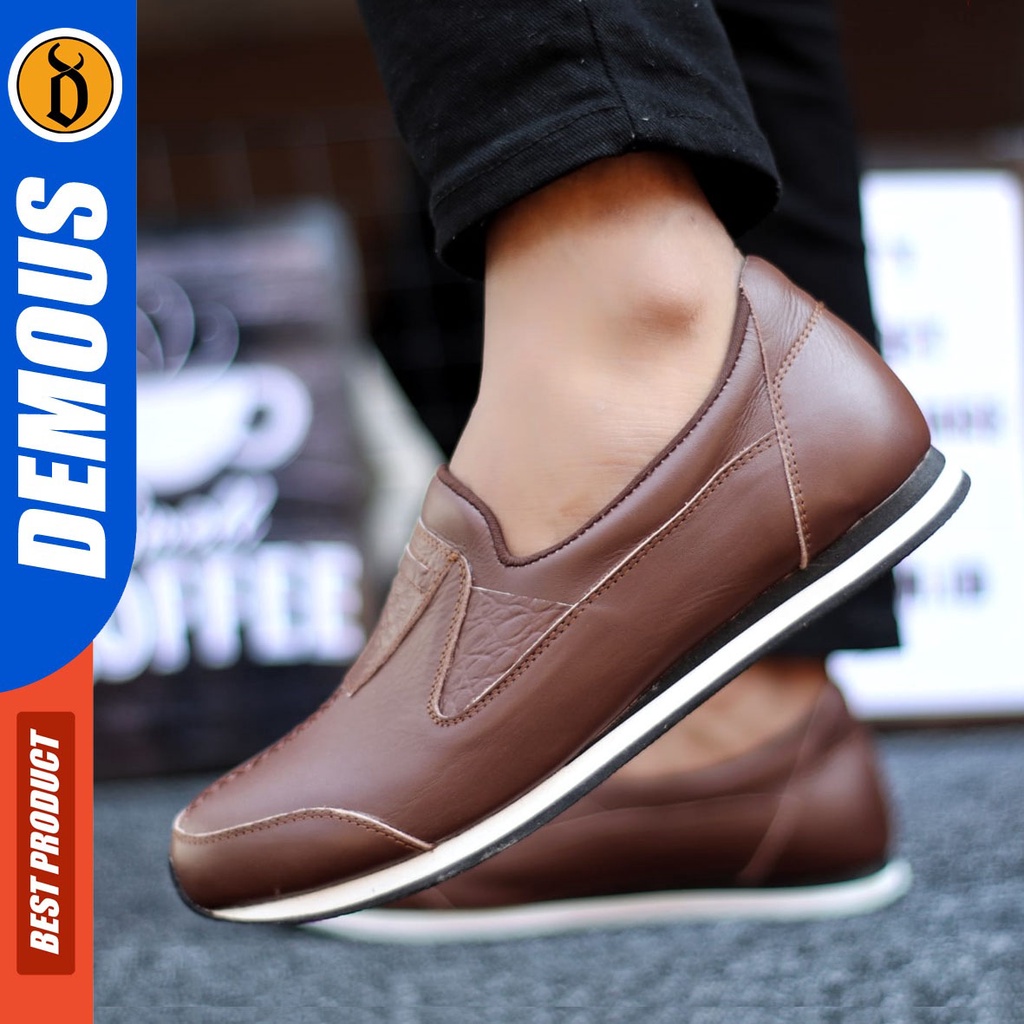 DEMOUS Broli - Sepatu Sneakers Pria Casual Kulit Asli