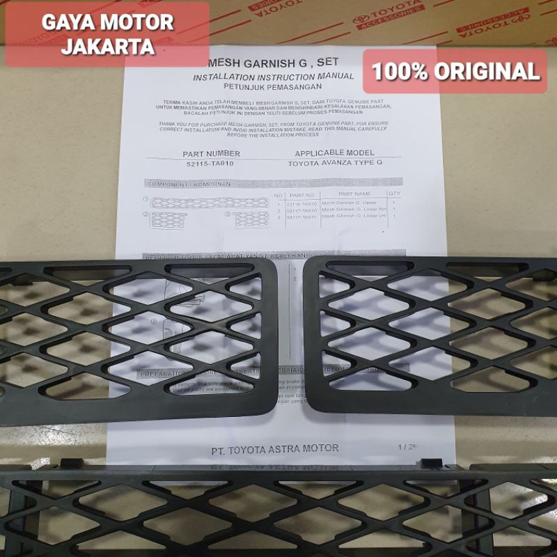 Grille-Grill Bumper Depan Avanza-Xenia 52115-TA015 ASLI