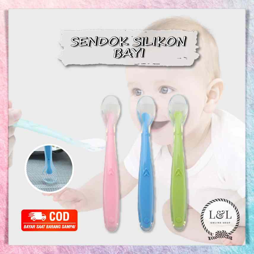 Sendok Makan Bayi Silicone Sendok Silikon Bayi Sendok Silicon Bayi Peralatan Makan Bayi Perlengkapan Mpasi Bayi Baby Silicone Spoon Food Grade BPA Free