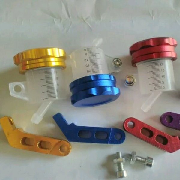 TABUNG BOTOL MINYAK REM CAKRAM BELAKANG VARIASI CNC WARNA - Cbr150r. Cb150r. Supra Gtr.Sonic.Vixion 