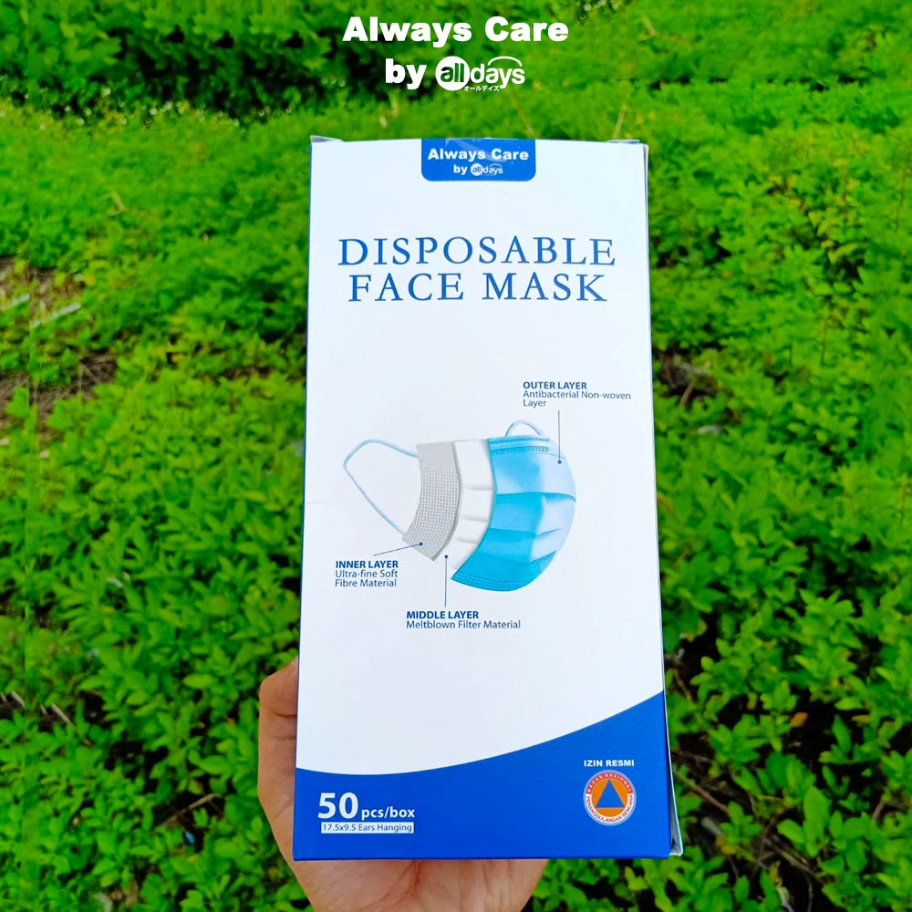 Allways Care by Alldays Masker Disposable Facemask 3 Ply Dewasa isi 50 (2 pilihan warna)