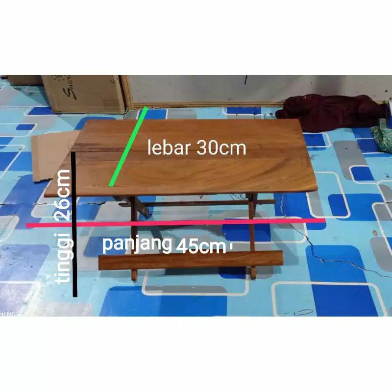 Meja lipat kayu ulin meja belajar rehal alquran no 1 ukuran besar