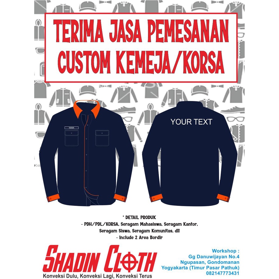 JASA CUSTOM KEMEJA/KORSA #CUSTOM KEMEJA/KORSA/PDH/PDL