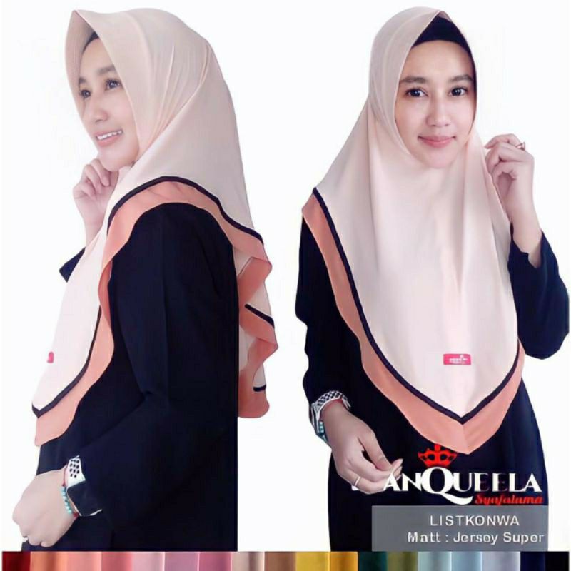 TERBARU  HIJAB LISKOMWA ATAU LIST KOMWA|| HIJAB JERSEY SUPER ORI ANQUEELA