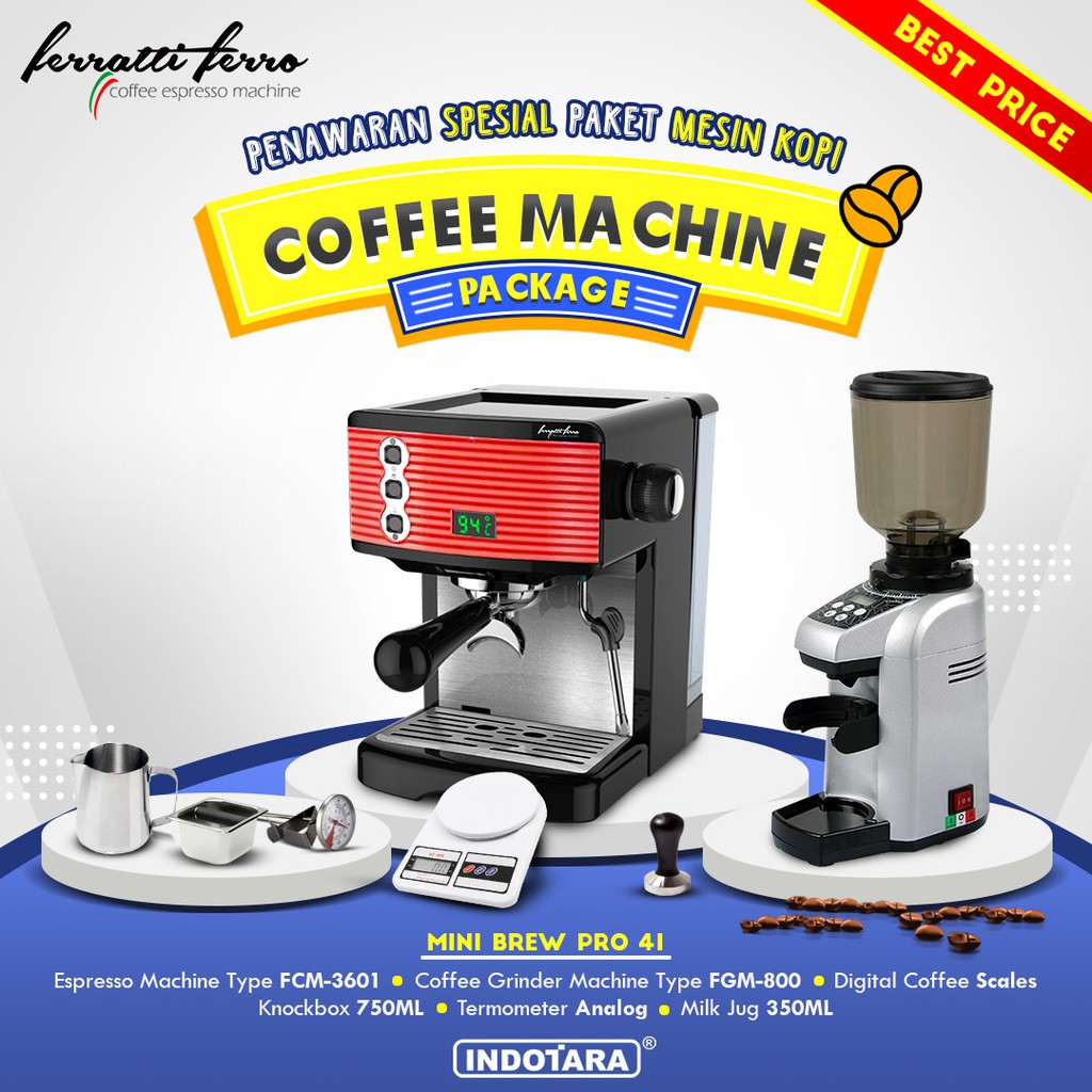 Paket mesin kopi Espresso Mini Brew Pro 40 - 41 - 42