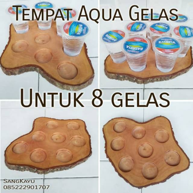 Nampan/ tray/ 8 gelas/ tatakan aqua gelas/ nampan minuman gelas