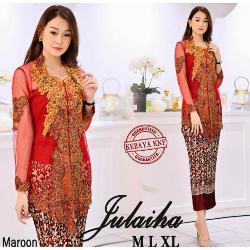 NEW KEBAYA!! KEBAYA PAYET MEWAH TUNIK JULAIHA LENGAN PANJANG TULLE +KAMISOL SIZE M-XL