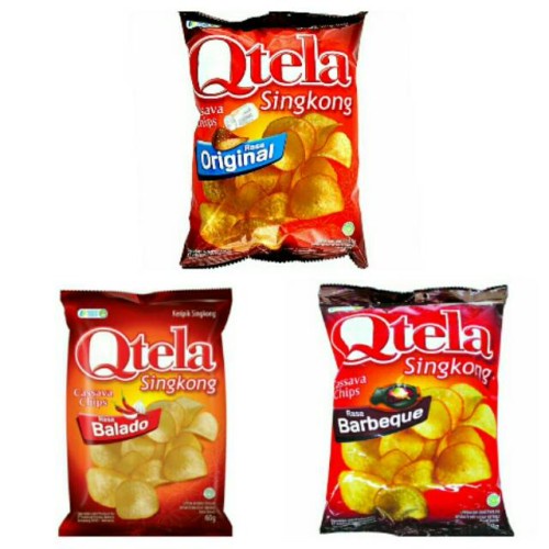 QTELA KERIPIK SINGKONG RASA ORIGINAL/BBQ/BALADO 60 GRAM