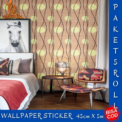 Murah Paket 5 Roll Walpaper dinding/Sticker Dinding Anti Air/Wallpaper DInding Kamar Tidur Motif