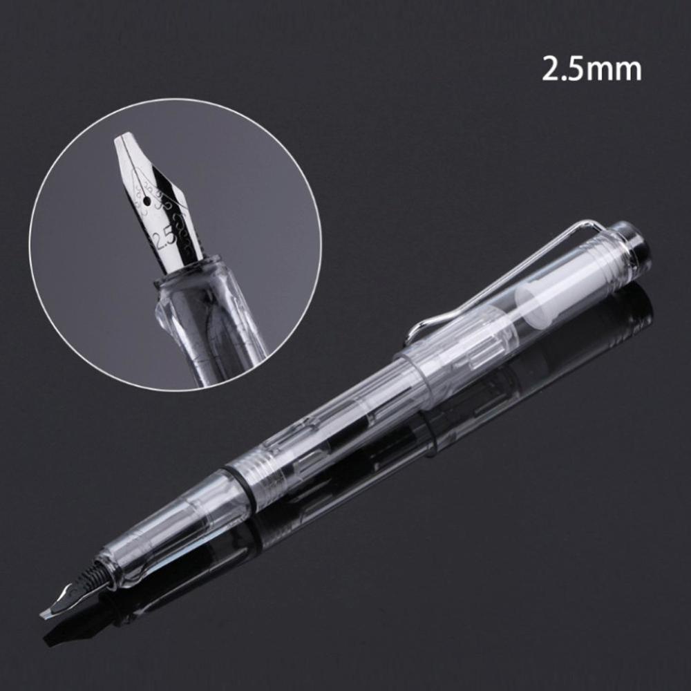 Timekey Pen Fountain Transparan 6 Nibs 0.7 / 1.1 / 1.5 / 1.9 / 2.5 / 2.9mm Untuk Stationery Sekolah / Kantor J6L8L