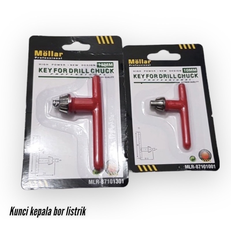 Kunci kepala bor listrik 10mm 13mm merk mollar - mata kunci bor