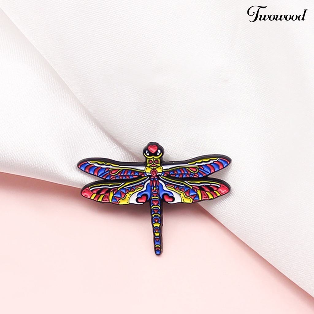 Twowood Dragonfly Shape Multicolored Lapel Pin Alloy Vivid Funny Collar Brooch Badge Backpack Accessories