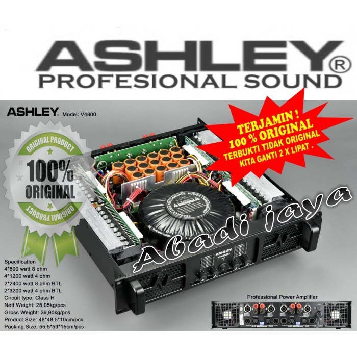 power ashley v4800 ashley v 4800 4 channel garansi resmi original