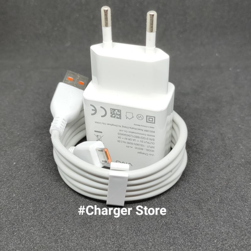 Charger Vivo Original 100% 9V-2A Fast Charging Kabel Micro USB Qualcomm Quick Charger