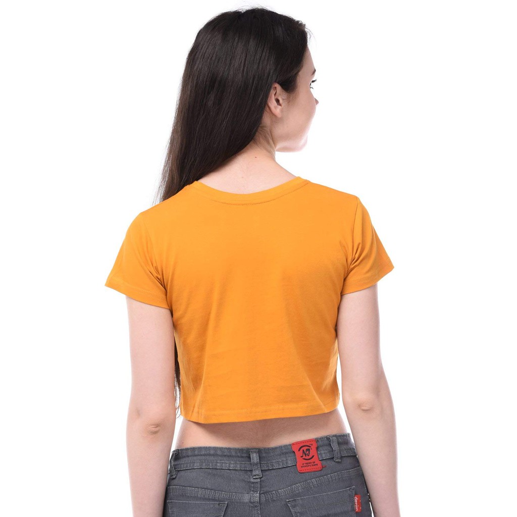 BAJU KAOS POLOS CROP O-NECK FOR CEWEK T-SHIRT SOFT SPANDEK TSHIRT CEWE TRENDING - YELONIX