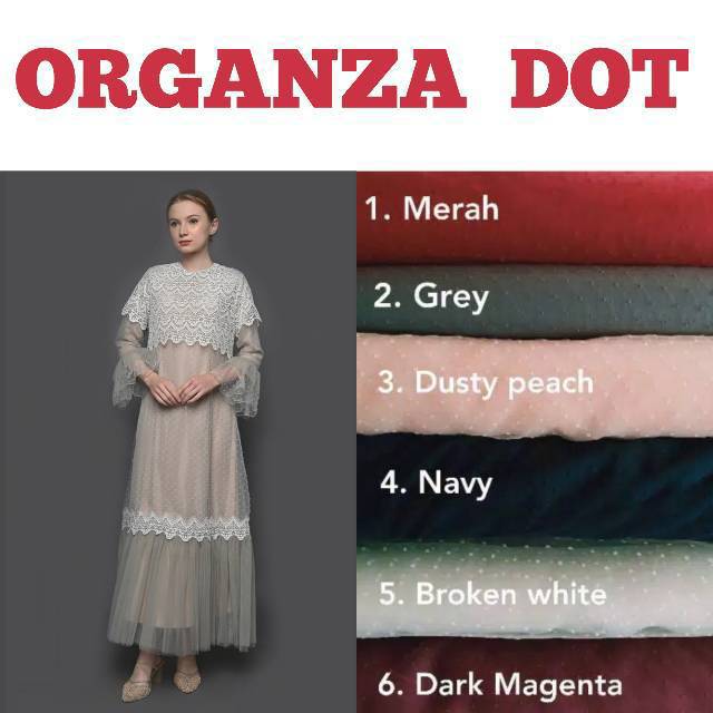 Kain Organza Dot Organza Dotty Shopee Indonesia