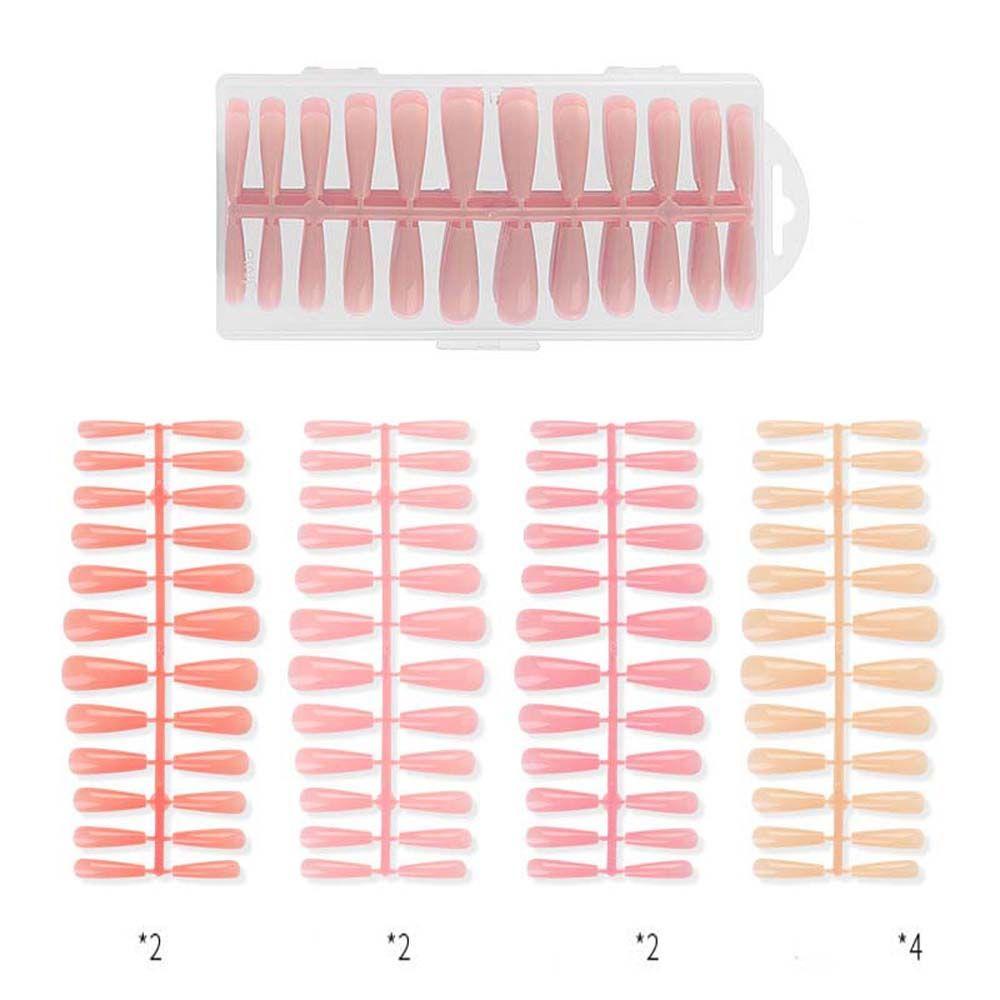 AUGUSTINA Agustina Warna Solid Kuku Palsu Wanita Balet Warna Nude Nail Extension Fake Nail Patch