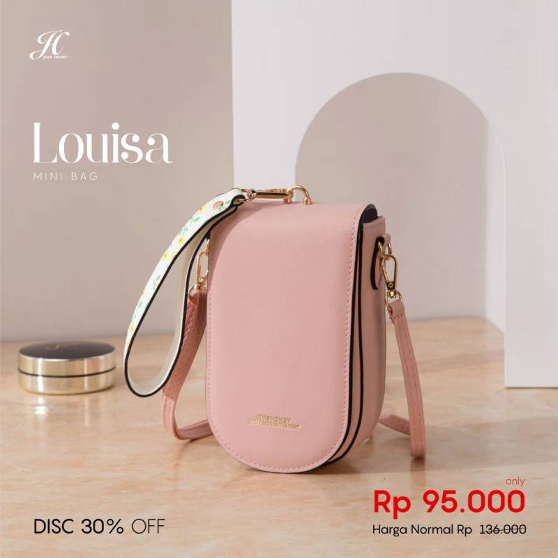 LOUISA MINI BAG JIMSHONEY varian lama Motif Bunga pada tali pendek nya ( READY STOCK, SIAP KIRIM )