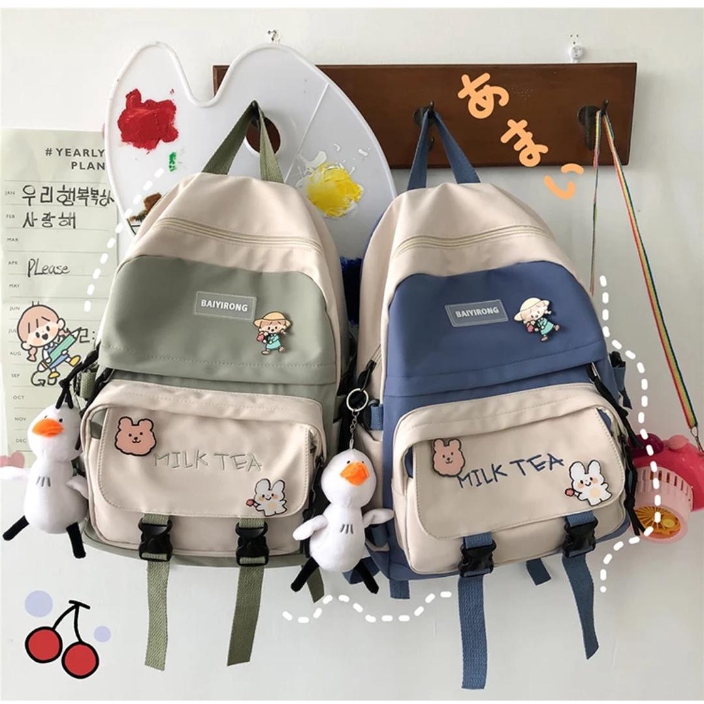 BARU 2023 Tas Sekolah Korean Style Tas Ransel Wanita Backpack Korean Fashion Tas