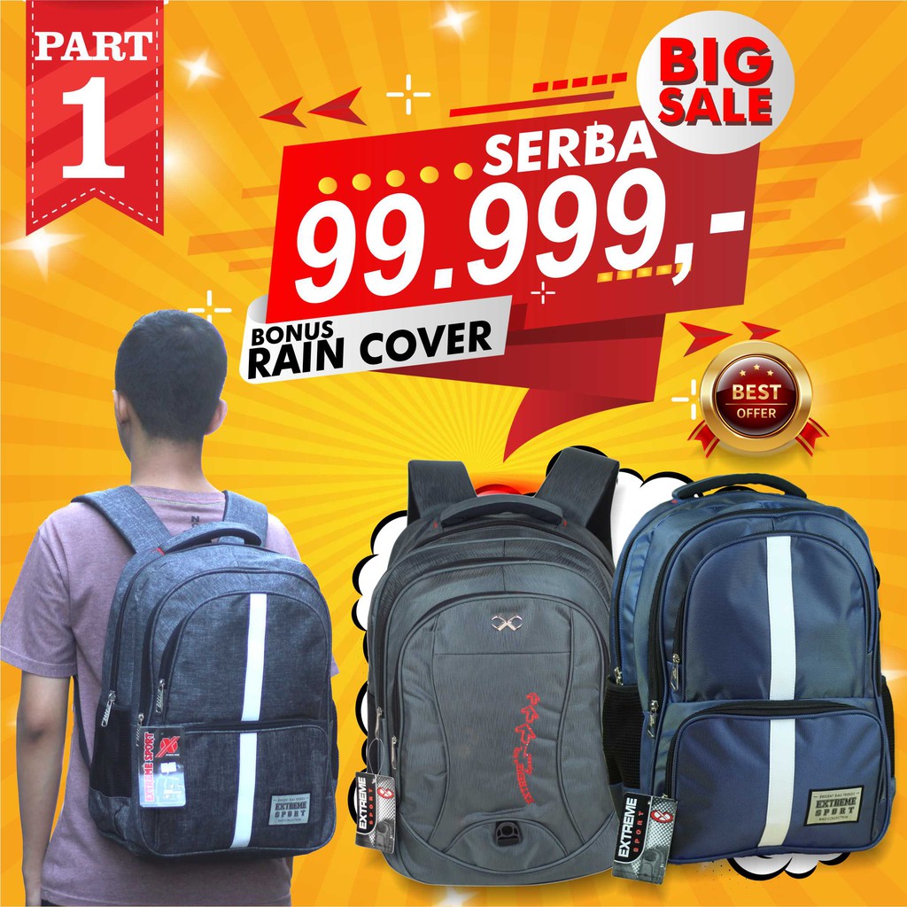 PROMO SERBA SERU!! Tas Punggung Distro Extreme Tebal Ransel Sekolah Kuliah Simple Cowok Pria Bagus