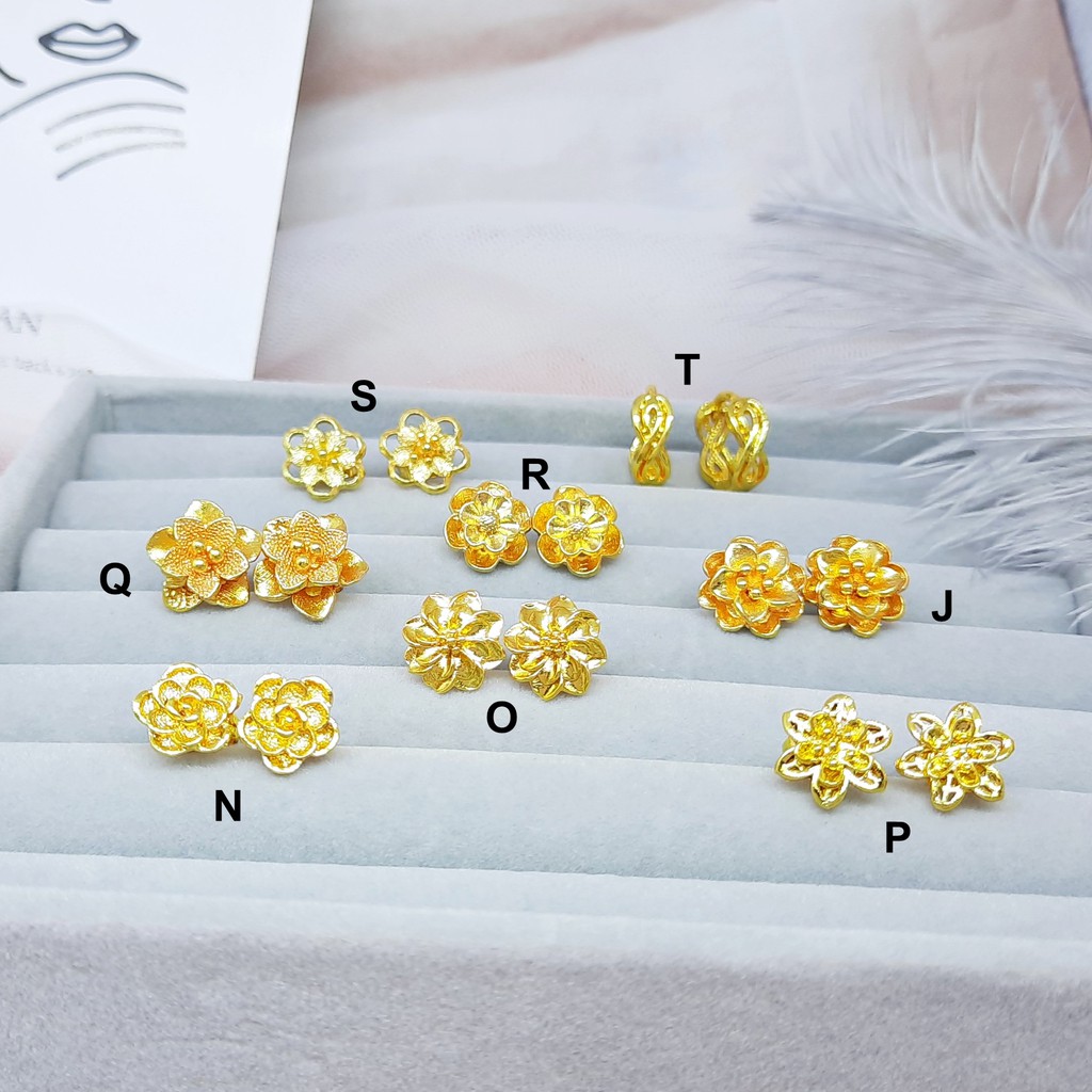 Anting Bunga Tusuk Warna Gold Xuping Lapis Emas - BE237