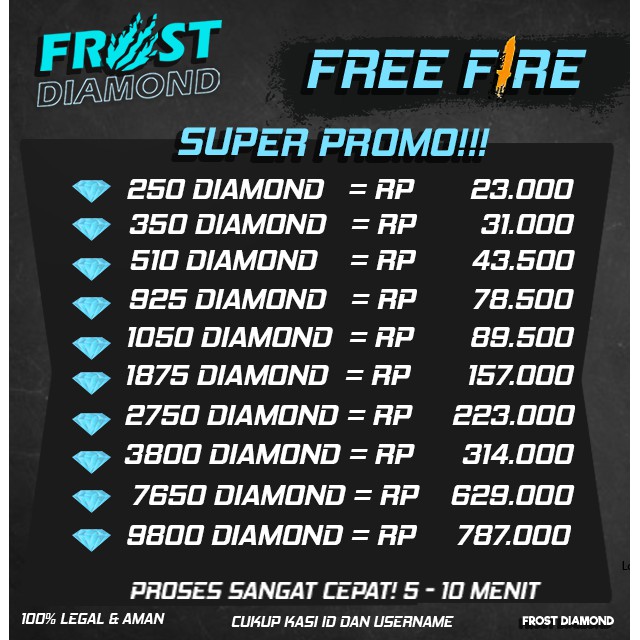 Super Promo Diamond Garena Free Fire Via Id Termurah Amp Terpercaya Se Indonesia