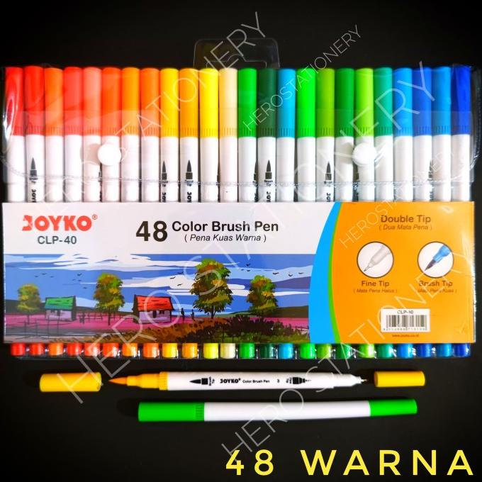 

Pena gel kuas color brush pen joyko set 48 warna CLP-40