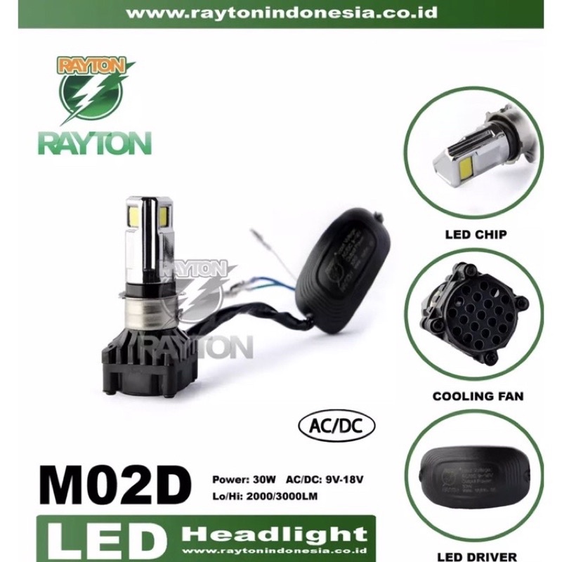 HID RTD RAYTON 3SISI LAMPU LED UTAMA MOTOR ORIGINAL RAYTON RTD