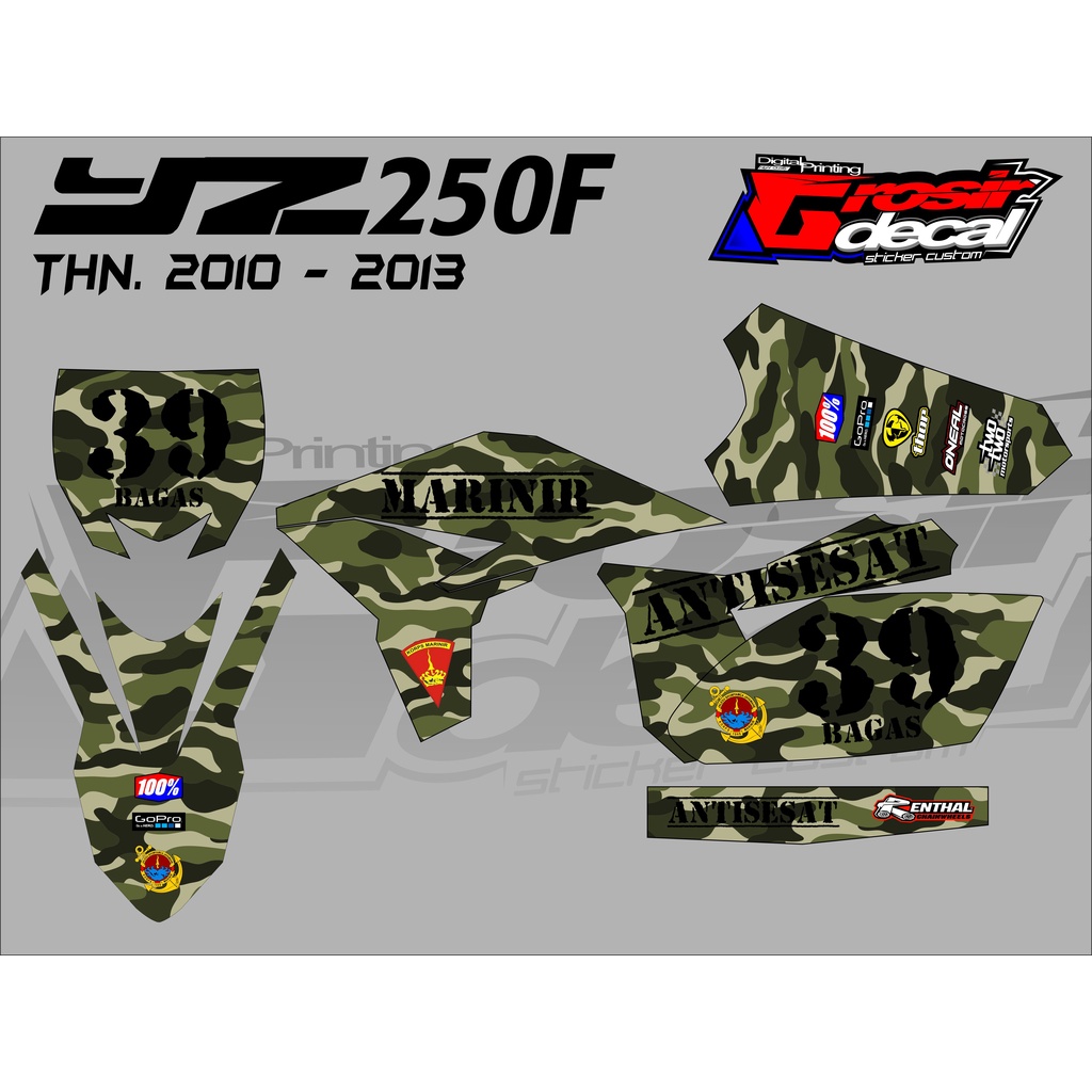 DECAL YZ 250F OLD 2010 - 2013 FULL BODY STICKER YZ 250F 2010 - 2013 FULLBODY FREE CUSTOM