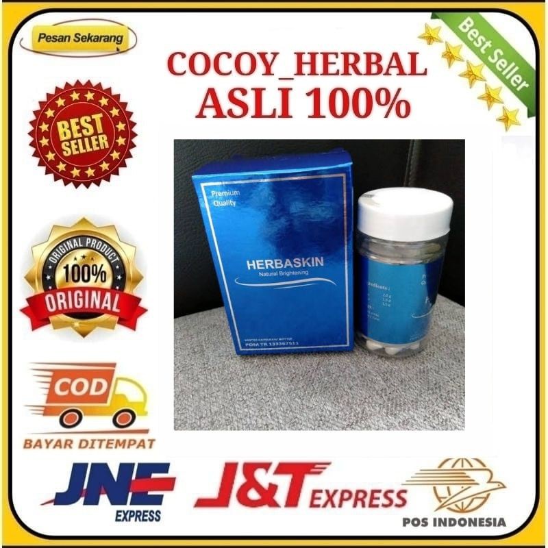 HERBASKIN - Herbaskin Asli Kapsul Pemutih isi 50 Herbaskin Natural Brightening Suplemen
