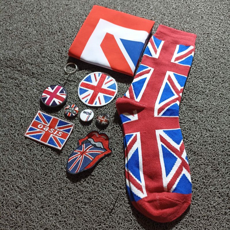 SLAYER BANDANA ENGLAND FREE SOCKS PATCH PIN PREMIUM BEST SELLER ( SATU PAKET HEMAT )