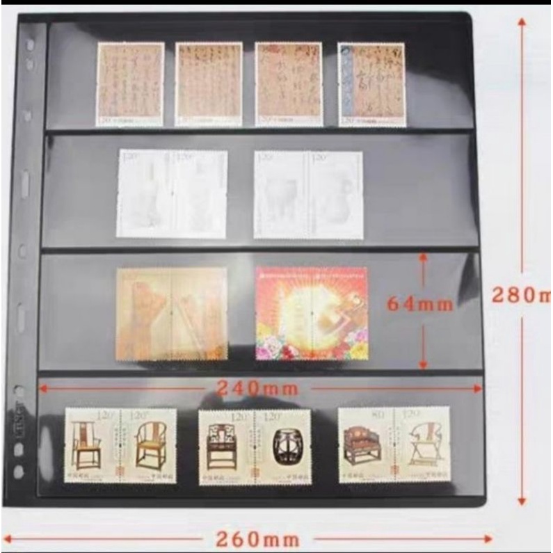 

Refill uang kertas perangko mingt hitam lebar sekat 4 baris PMG PCGS