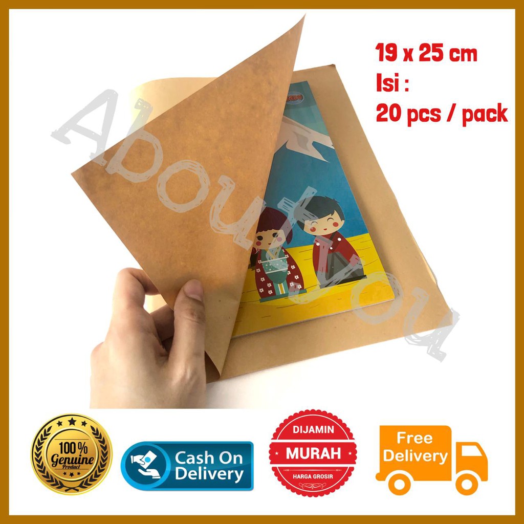 

Sampul Coklat ukuran Kwarto sampul buku Quarto POLOS label nama isi 20 murah
