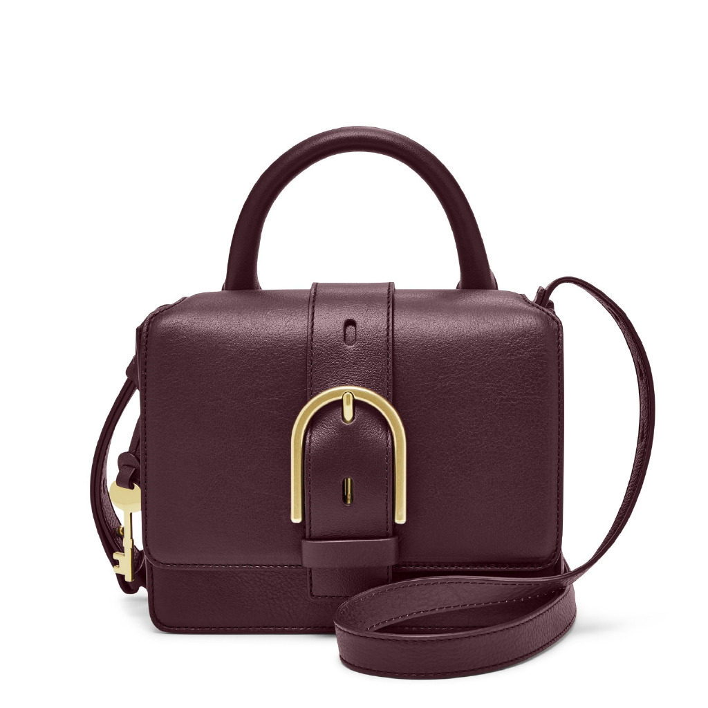 Fossil Wiley Top Handle Crossbody Leather Fig - ZB7880-503 - Tas Wanita Original