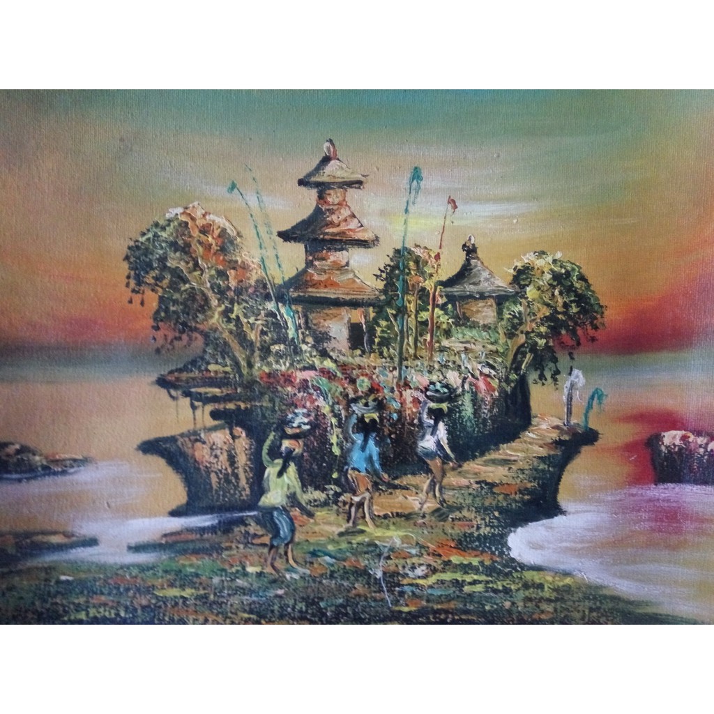 

Lukisan Bali view media cat minyak di kanvas, 40 x 50 cm