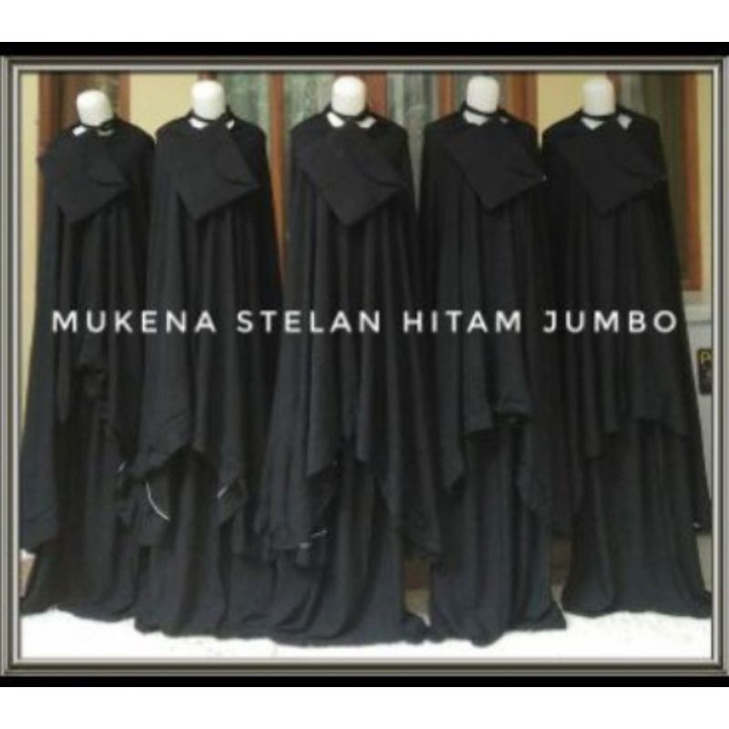 mukena ab hitam polos