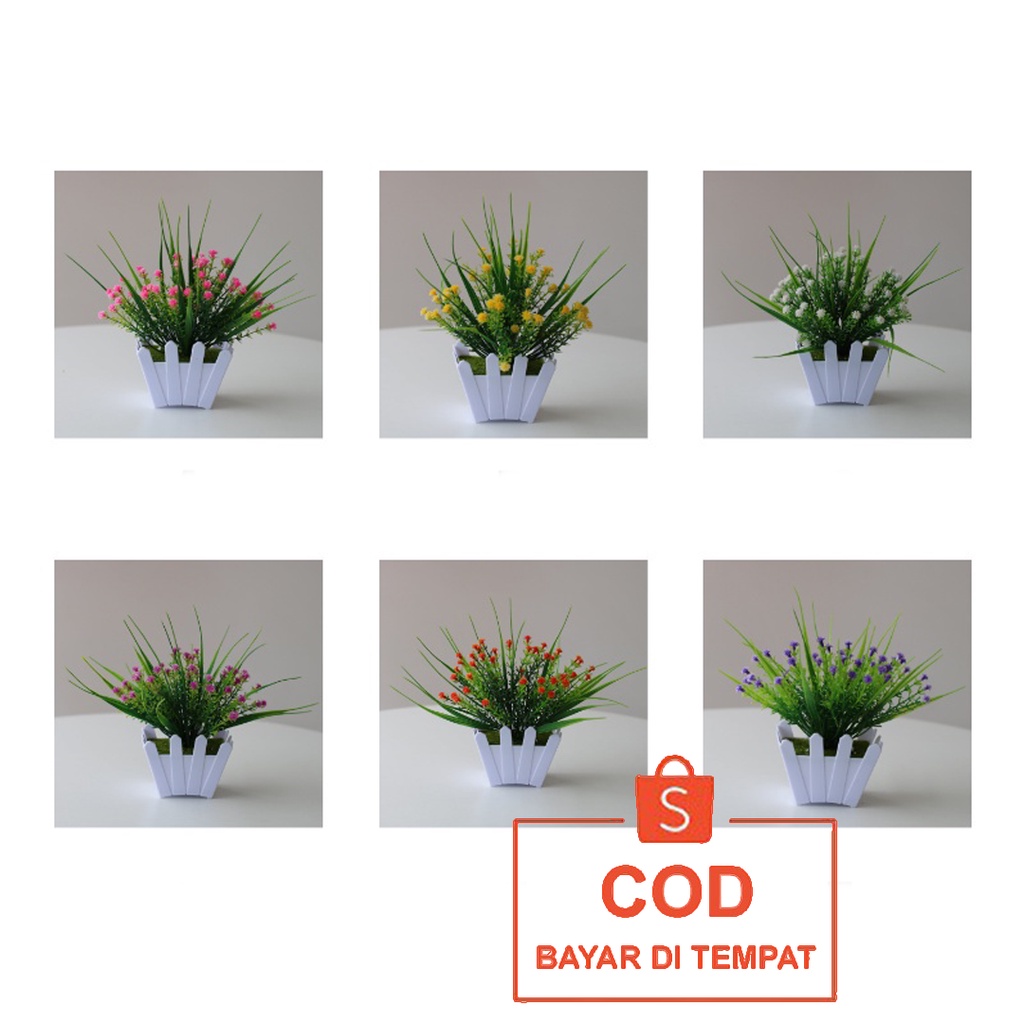 ✅COD Pot Tanaman Pohon Bonsai Vas Bunga Hias Plastik Perlengkapan Hiasan Dekorasi Meja Makan Ruang Tamu Kamar Aesthetic Perabotan Interior Rumah Tangga Murah Model Aneka Cornflower Warna