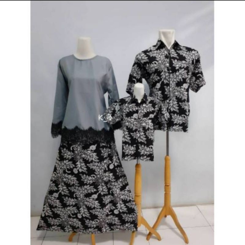 Couple Batik Rok Blus Arsyilla Klok Lawasan ori b@tiek Couple Keluarga Muslim