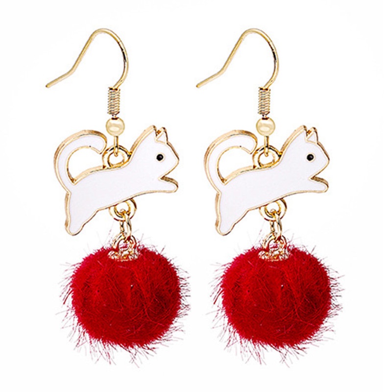 Anting Tusuk Gantung Wanita Desain Geometri Bulat Merah Hias Mutiarabunga Cherry Untuk Pernikahan